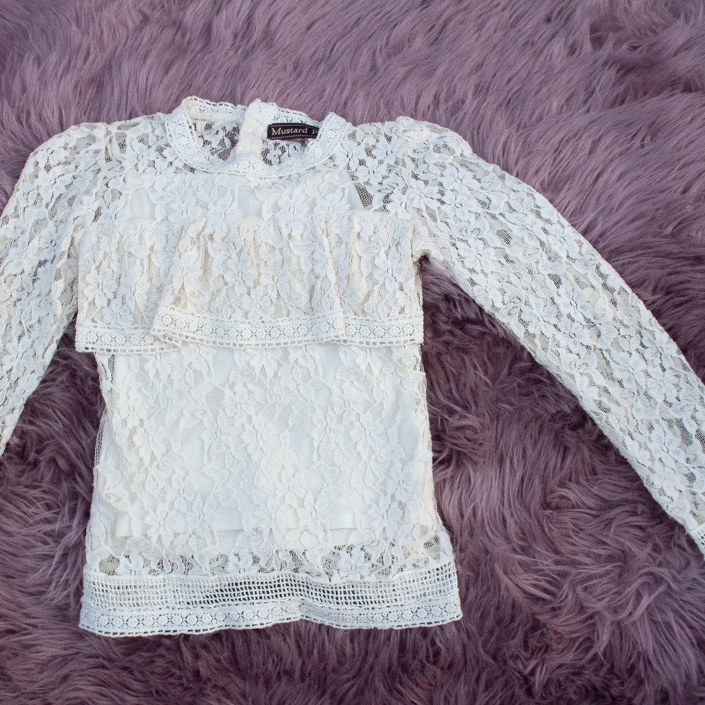 Mustard Pie girls lace top